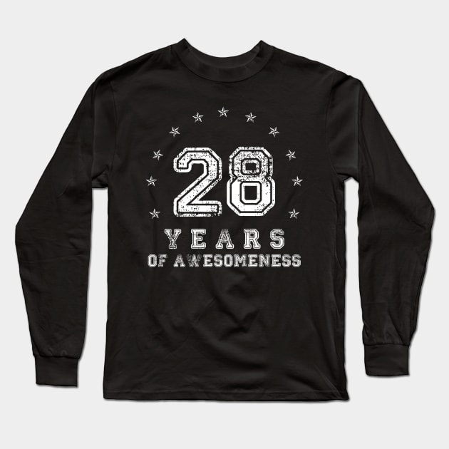 Vintage 28 years of awesomeness Long Sleeve T-Shirt by opippi